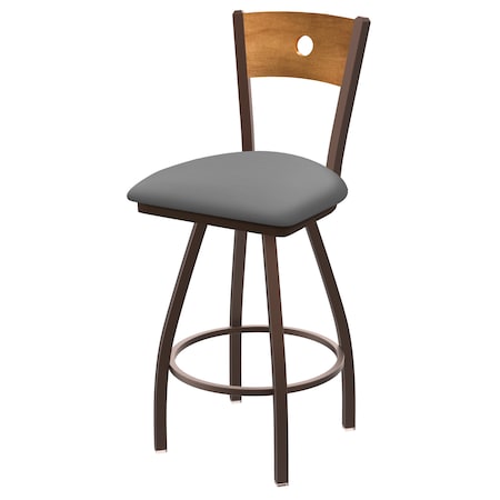 Holland Bar Stool Co 36" Swivel Counter Stool, Brnz Finish, Med Back, Canter Grey Seat X830